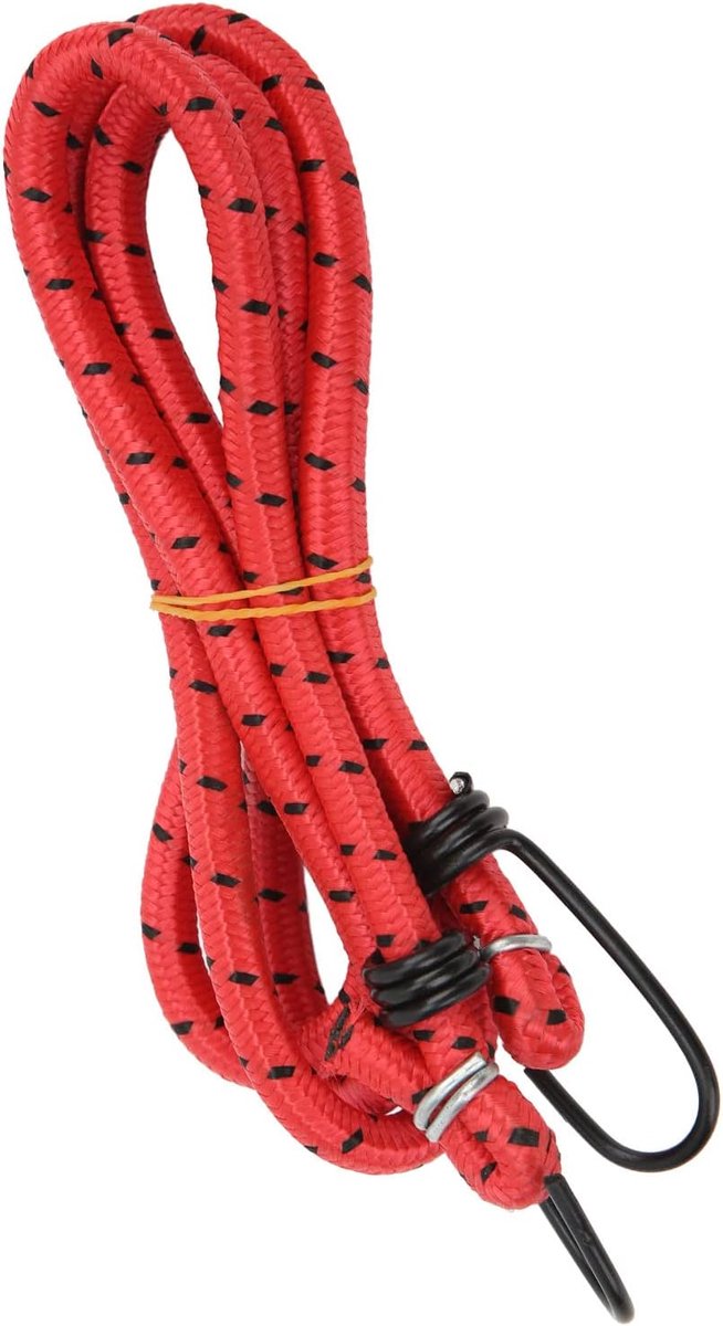 Elastisch Touw met Haken - Bagagetouw Spanschoen - Bagage Beveiligen - Gecoate Roestvrije Haken - 140 cm - Rood — afbeelding 5