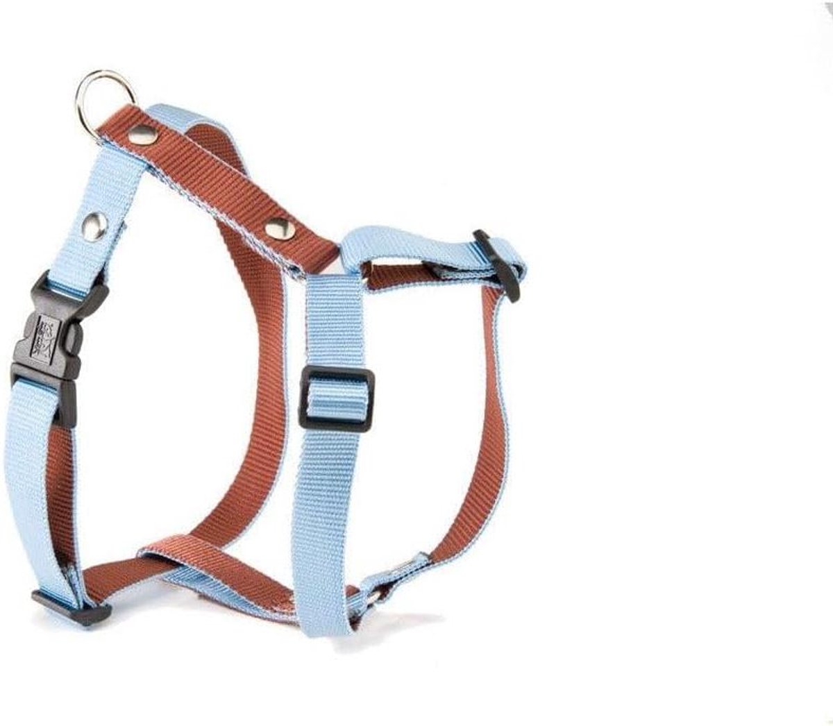 Hondenharnas - Hondentuigje - Veilig Wandelen - Zelfborgende Gesp - 45-65 cm - Blauw Bruin