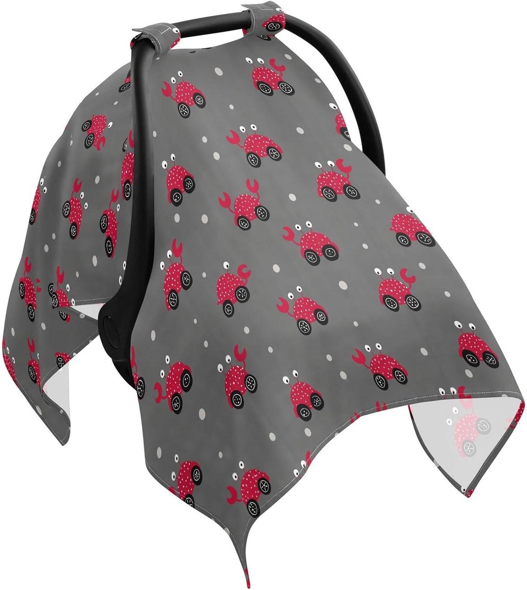 Kinderwagen Zonnescherm - Reisnet Baby - Baby Bescherming - Ademend Materiaal - 120 x 90 cm - Grappige Dieren