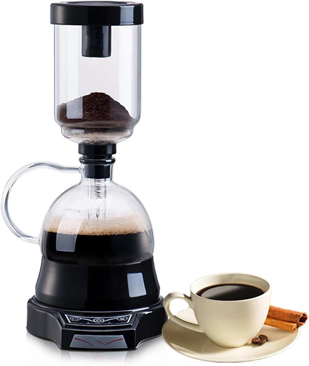 Sifon Koffiezetapparaat - Vacuüm Koffiepot - Koffie Zetten - Instelbare Temperatuur - 360 ml - Zwart