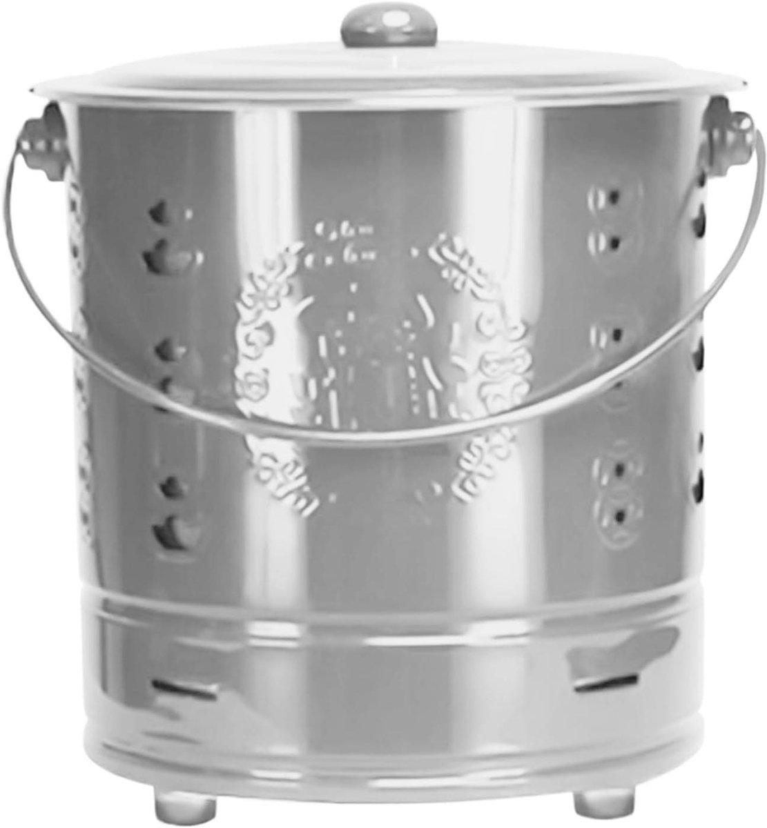 Draagbare brandton - Roestvrijstalen oven - Buiten verbranding - Geoptimaliseerd luchtstroomsysteem - 26x26x28cm - Zilver