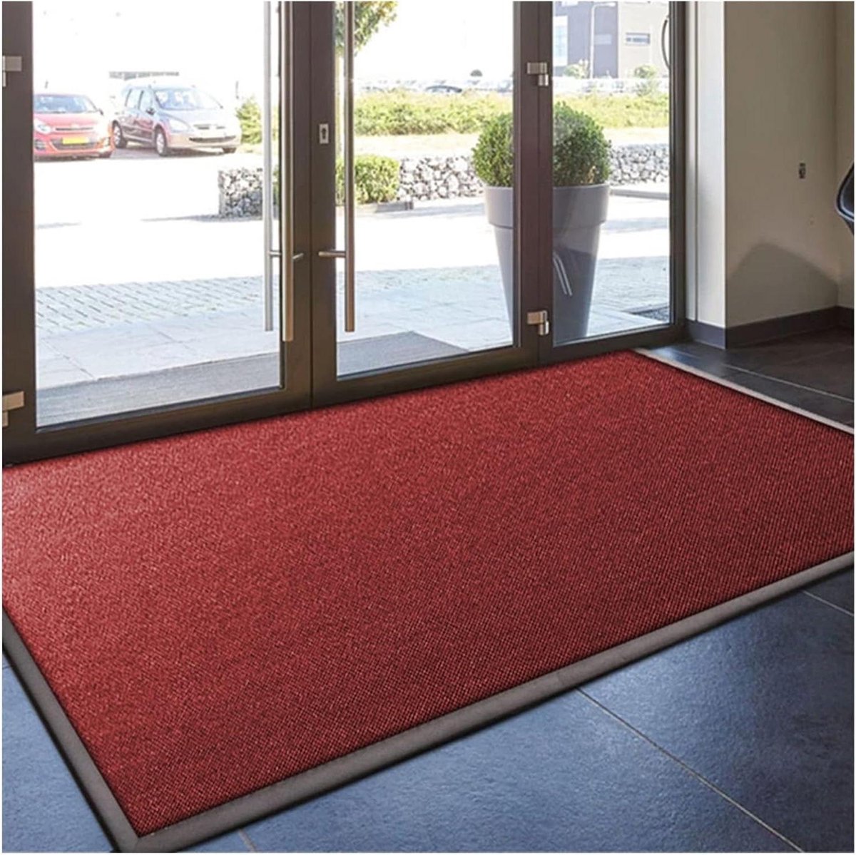 Buitenmat - Voordeurmat - Vuil Vangen - Antislip Achterkant - 90x150 cm - Rood