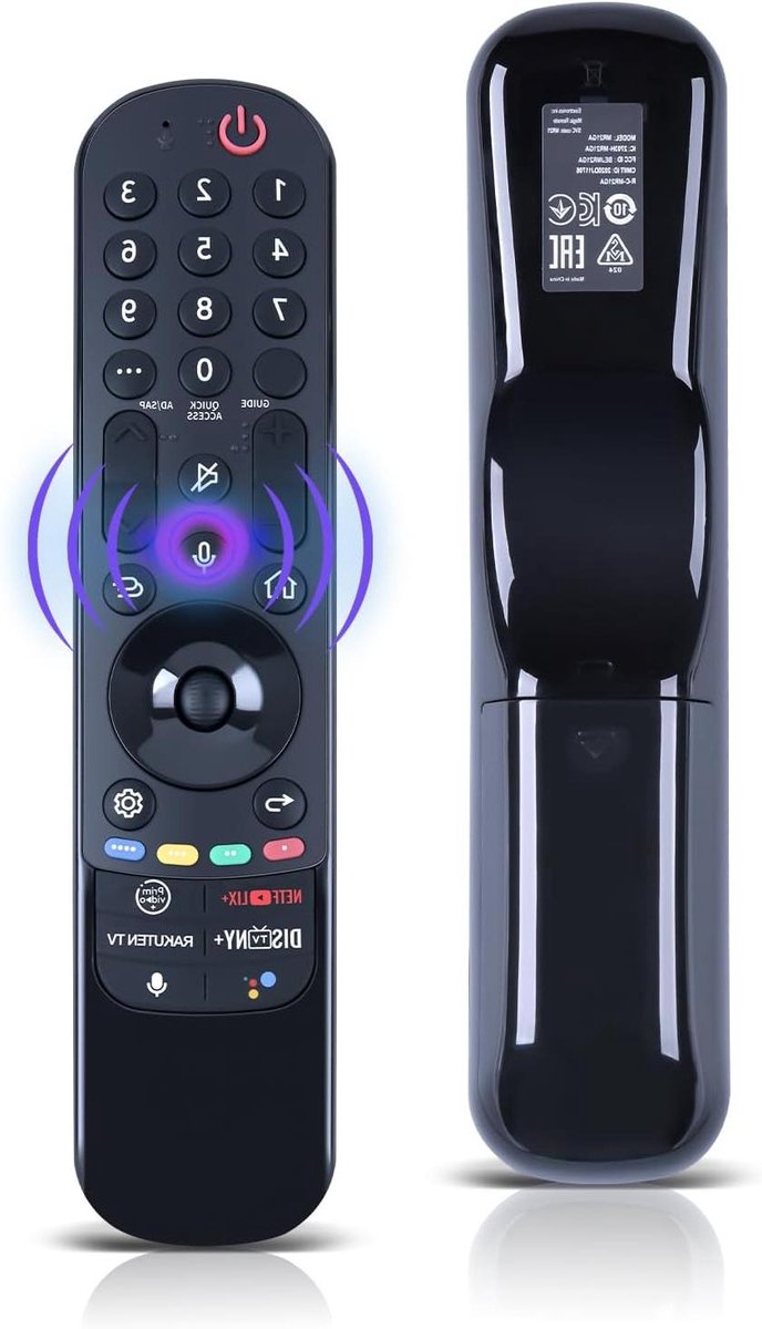 Universele Afstandsbediening - Smart TV Bediening - Televisie Besturen - Spraakbediening Functie - 19 cm - Zwart