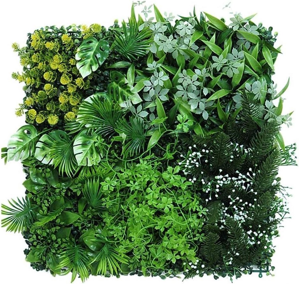 Kunstgras Paneel - Faux Gazon Mat - Wanddecoratie Maken - Eenvoudige Installatie - 50x50cm - Groen