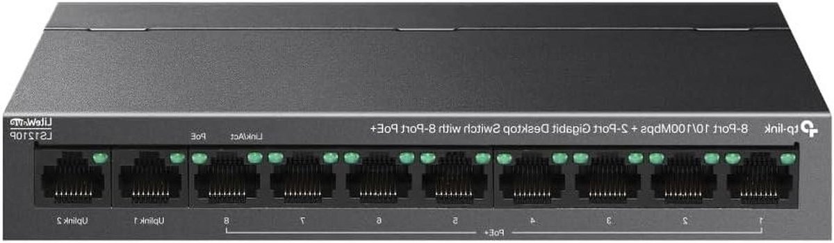 Netwerk Switch - PoE Switch - Netwerk Uitbreiding - 8 PoE+ Poorten - 10 Poorten - Wit