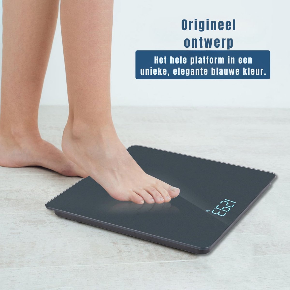 YOR® Weegschaal - Digitale Weegschaal - Digitale Weegschaal Personen - Zwart - 28cm x 28cm x 3cm; 1.09 kg