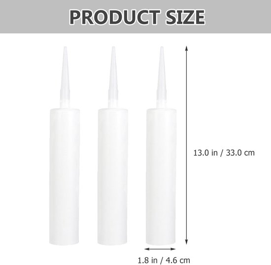 Kit Applicatieflacons - Kitpistool Hulpmiddel - Scheuren Dichten - Puntige Applicator - 300 ml Inhoud - Wit — afbeelding 5