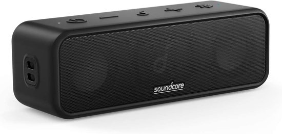 Bluetooth speaker Soundcore 3 zwart, 16W stereo, titanium drivers, IPX7 waterdicht, 24 uur batterij
