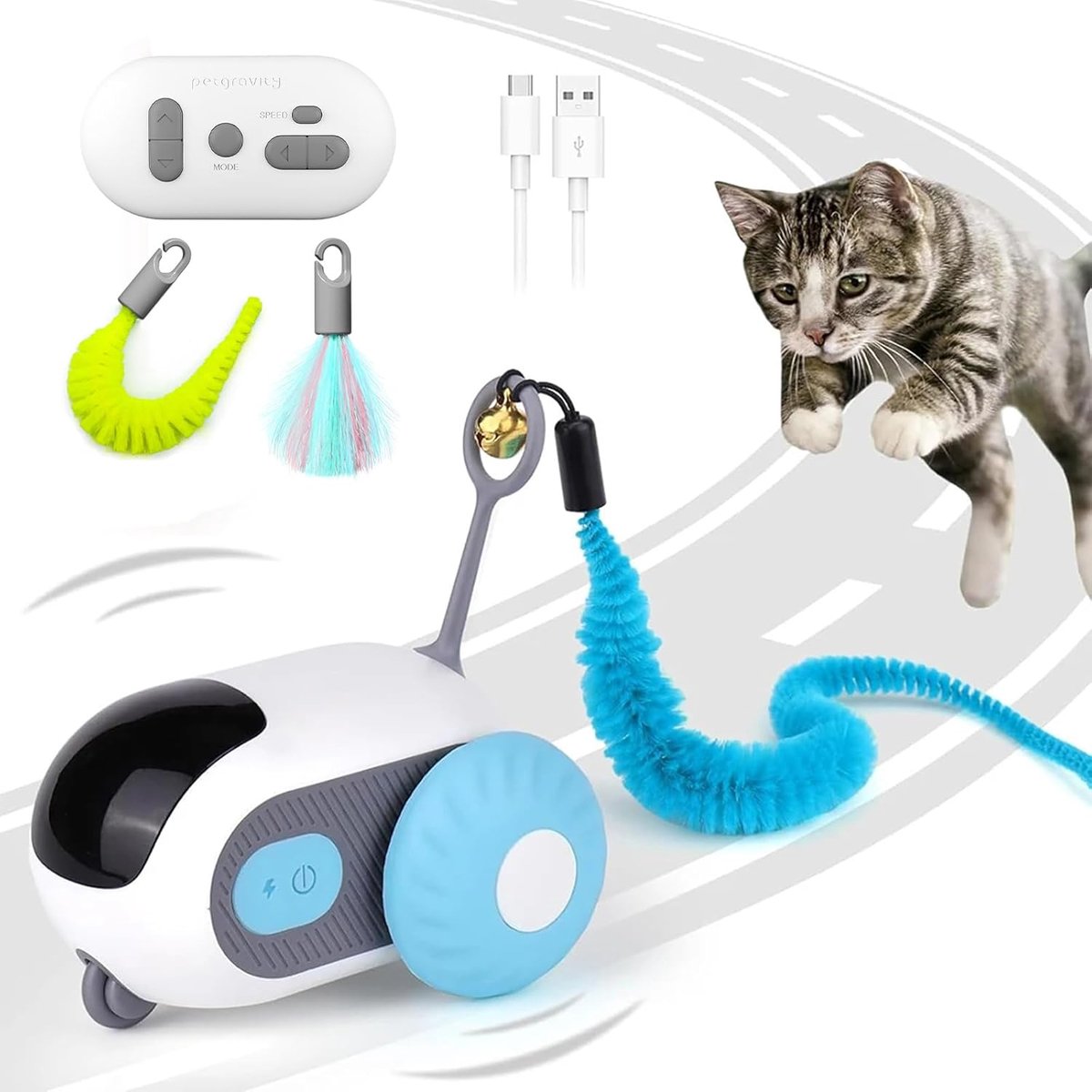 Kattenspeelgoed met afstandsbediening - Interactief - Intelligente bal voor katten - met 2 modi - cadeau voor katten - Kitten