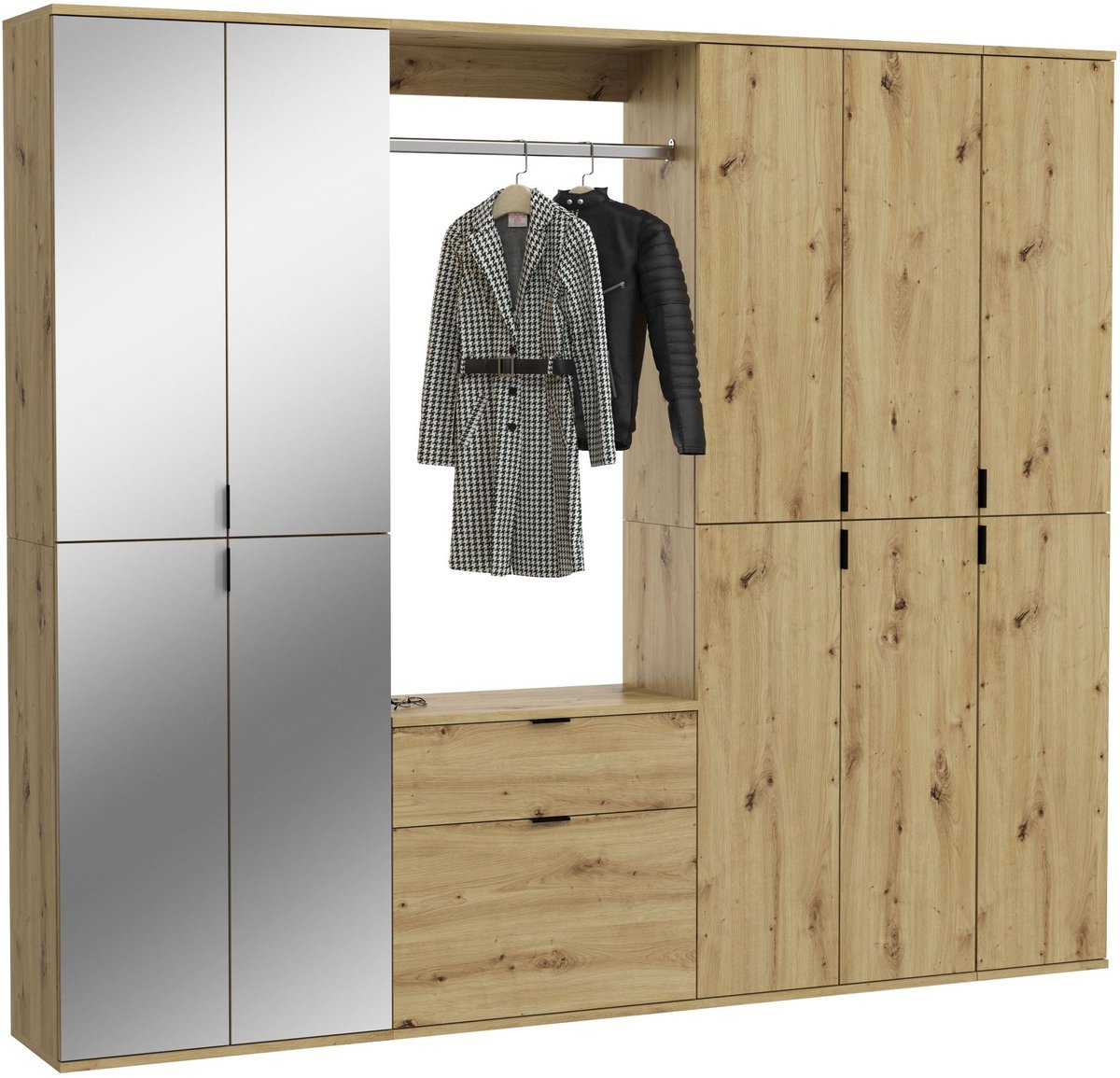 Kledingkast Projekt X Emob - Artisan Oak - 213x193x34 Cm - Modern