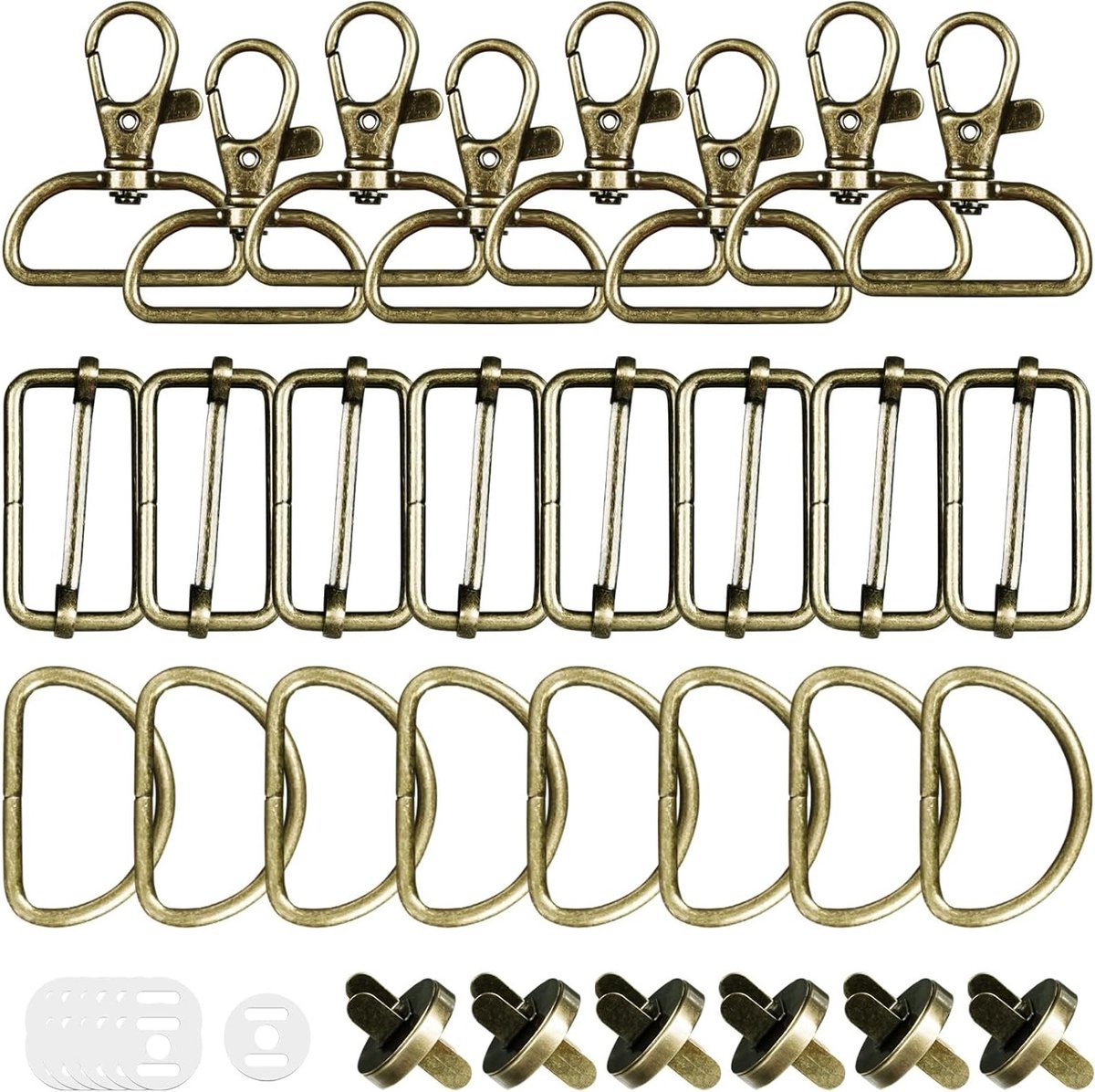 Rotatable Sleutelhanger met D-ringen en Magnetische Sluiting voor Rugzakken en DIY Projecten - 32mm Bronzen Hardware Accessoires