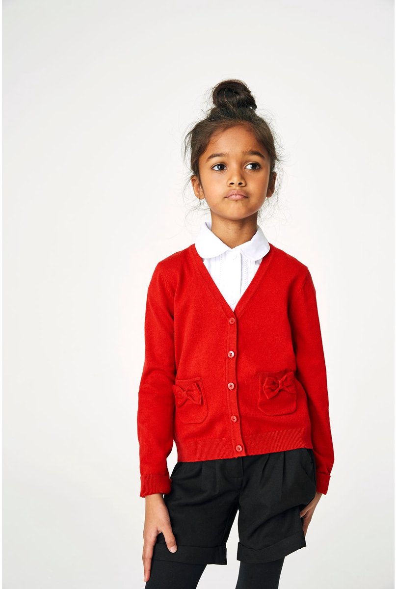 Next - Meisjes - Schoolvest met zakken van katoenrijk materiaal - Rood