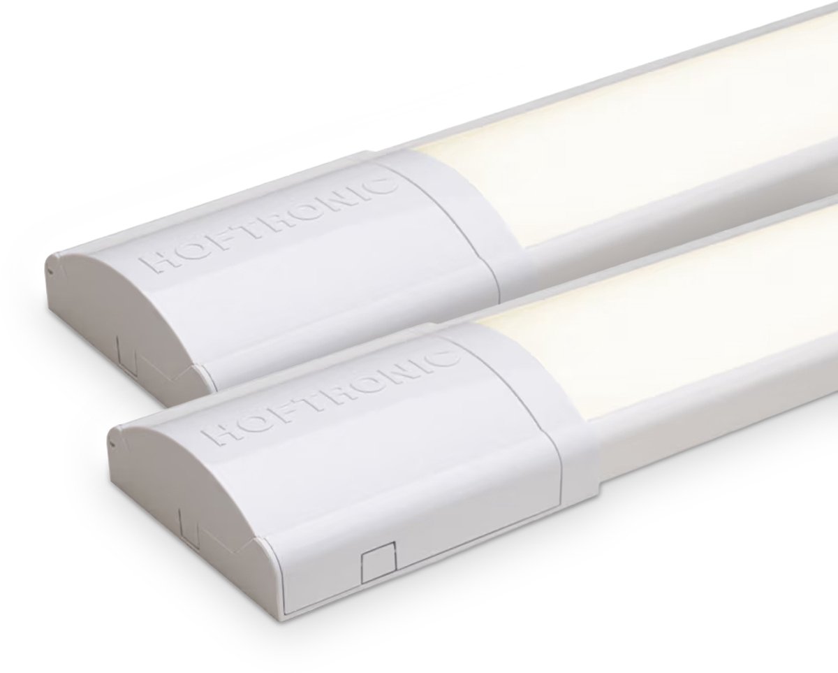 HOFTRONIC Set van 2 LED Batten 120cm – 40W 5600lm – 4000K neutraal wit – Koppelbaar – Flikkervrij – IP20