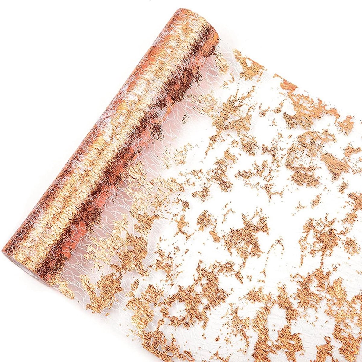 Elegante Tafelloper van Gaas voor Verjaardagen, Feestjes en Decoraties - Herbruikbaar en Stijlvol (28 cm x 2.8 cm Roze Goud)