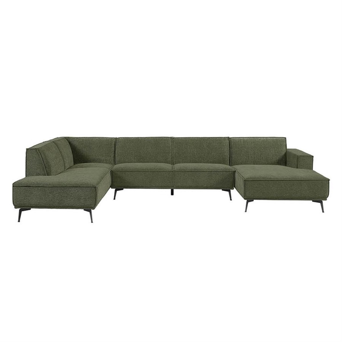 Tower Living Chaise Longue Bank Leeds - Groen Stof - Links - 350x217x81cm