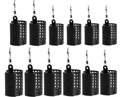 12 Stuks Visvoer Mandjes voor Vissen - Ronde Voederbakken met Gewichten en Versterkte Bevestiging - Ideaal voor Feeder Fishing en Waterdieren