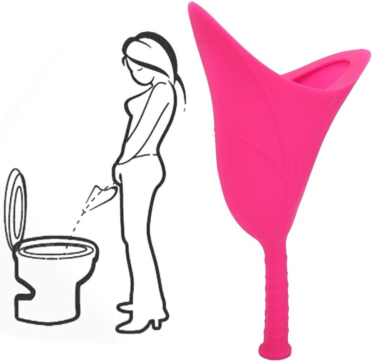 Vrouwelijke Urine Funnel, Herbruikbare Urine Trechter voor Dames, Ideaal voor Reizen, Kamperen en Wandelen met Hoogwaardige Siliconen Materialen