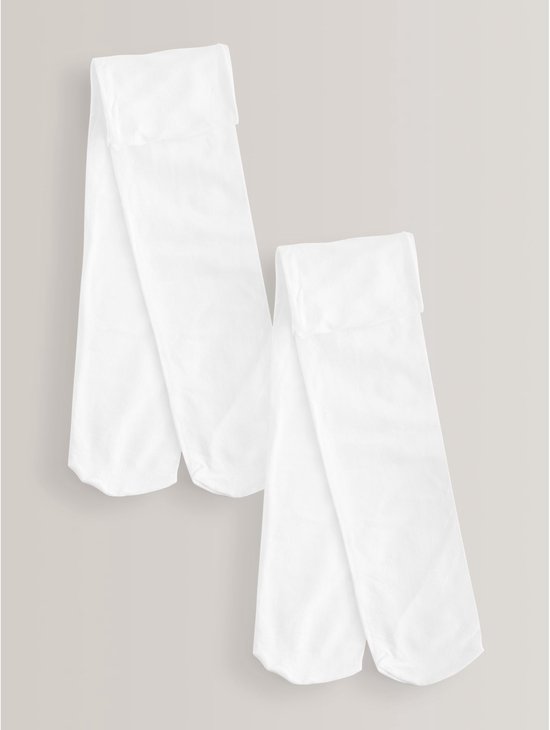 Twee witte, matte panty's van 80 denier van Next.