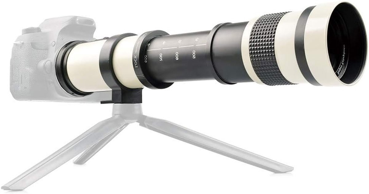 Super Tele Zoom Lens 420-800 mm met Handmatige Focussing voor Camera's - Compact Ontwerp, Ideaal voor Natuurfotografie en Sportfotografie