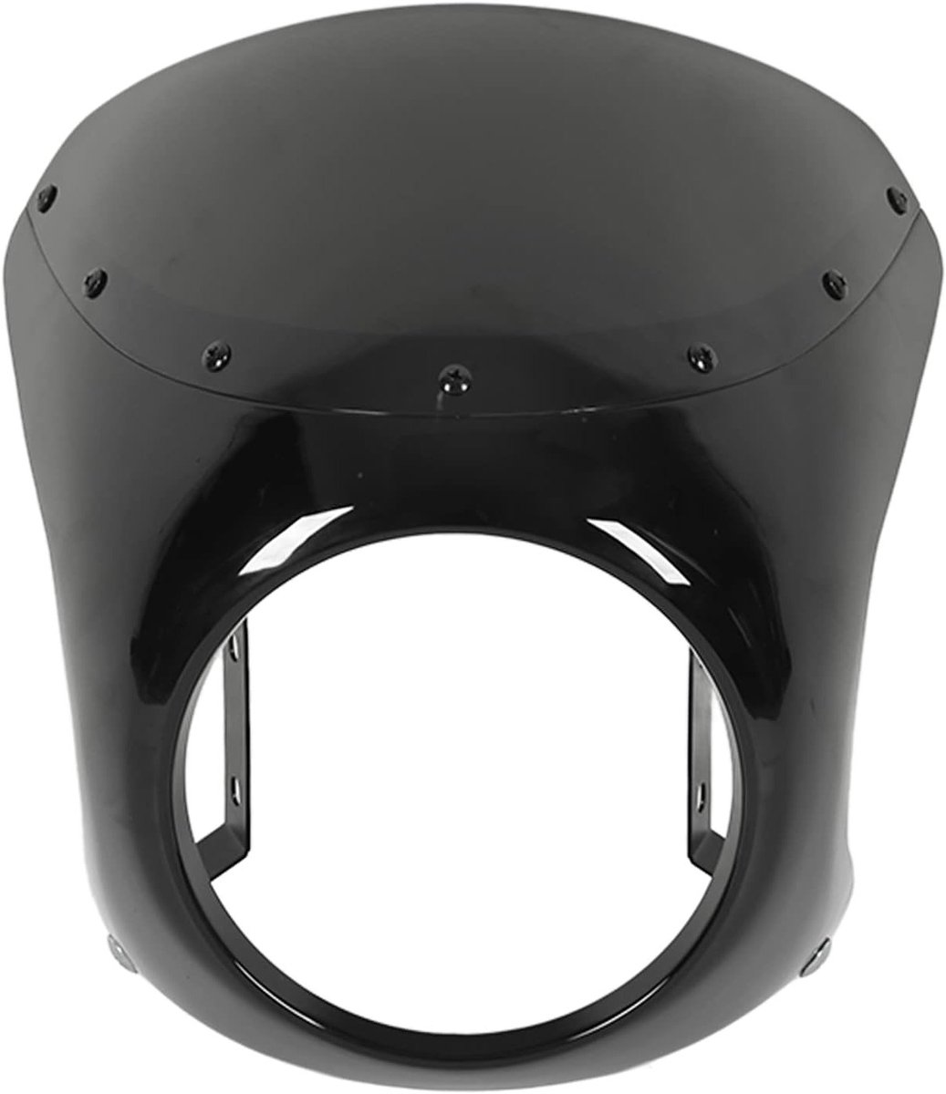 Universele Bescherming voor 7 Inch Motorfiets Koplamp, Windscherm en Koplampbehuizing in Glanzend Zwart, Geschikt voor Ronde Koplampen (165-178mm)