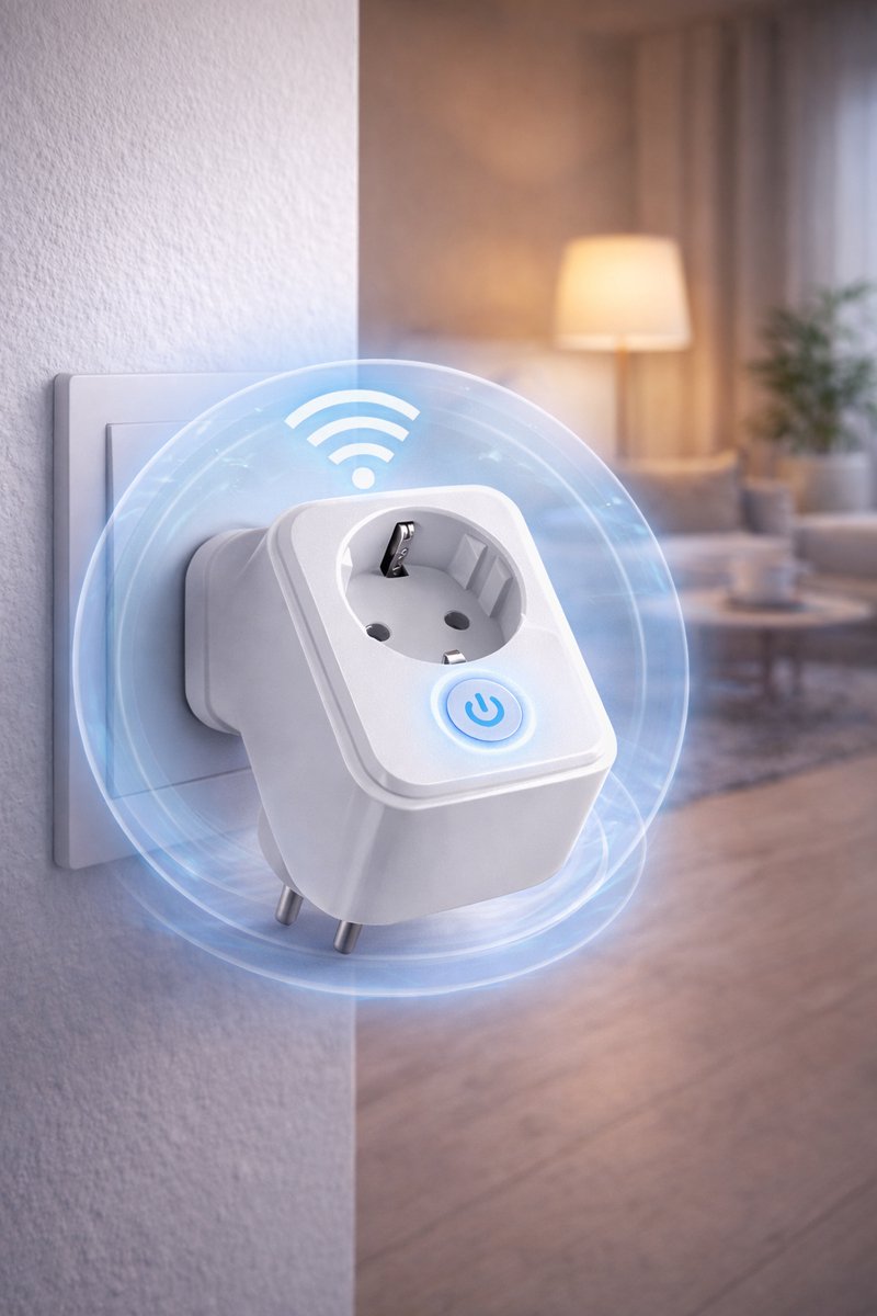 Slimme Wifi Stekker 16A – App Bediening – Werkt met Google Home & Alexa – Timer Functie – Wit