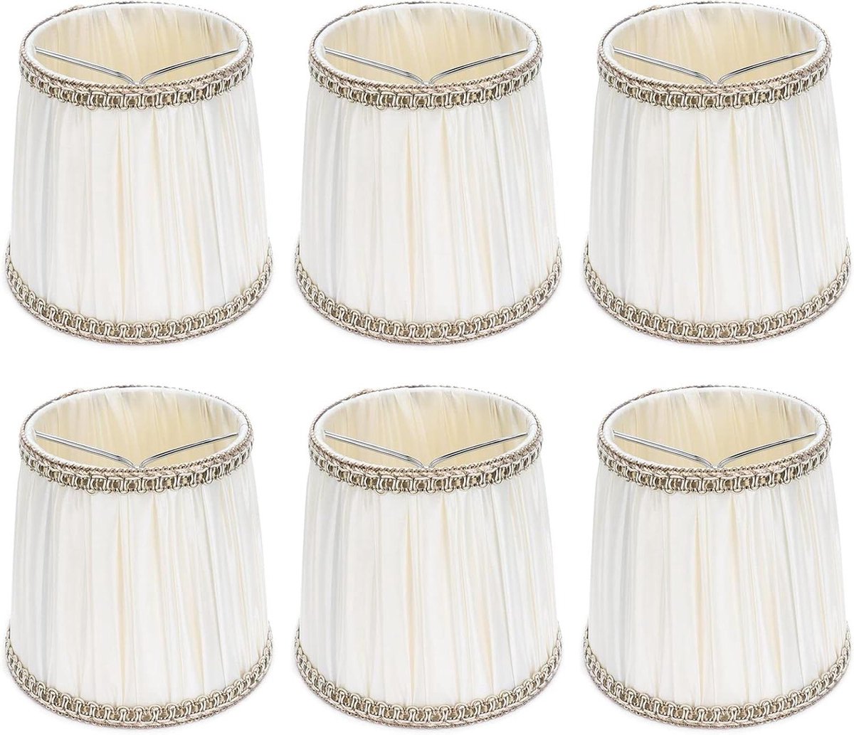 Stoffen Lampenkappen - Tafellamp Afdekking - Muggen Voorkomen - Klassiek Design - 6 stuks - Beige