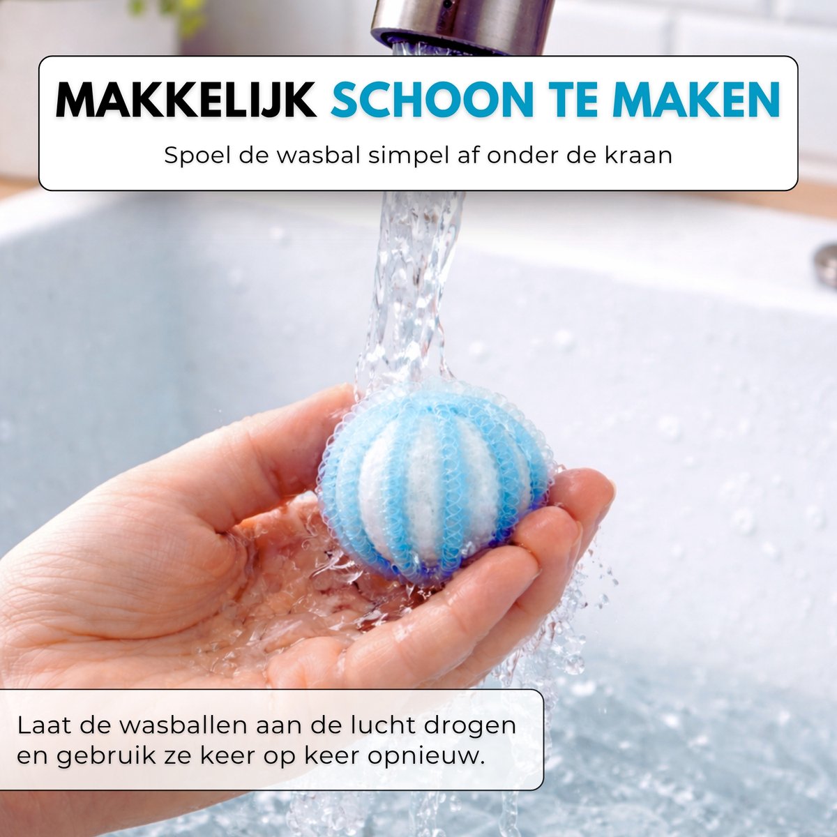 Boncy® Drogerballen 8 stuks Blauw - Droger Ballen Haarverwijderaar voor Wasdrogers & Wasmachine - Haarvanger Wasbollen - Anti Haar Droogballen - Wasdrogerballen - Wasballen Pluizenverwijderaar Huisdieren Wasmachine Pluis Wasbol — afbeelding 5