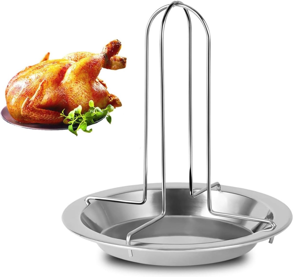 RVS Kippenhouder voor Grill en Oven, Perfect voor Kippenbraden, Barbecue Accessoires en Rooster Gereedschap