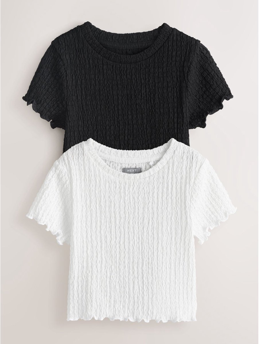 Next - Meisjes - Set van 2 getextureerde tops - Zwart