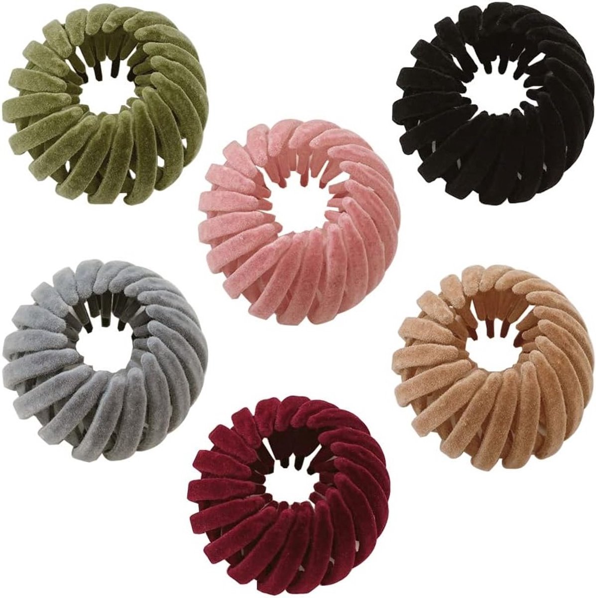 Stijlvolle Vintage Haarspeldset van 6 Stuks met Fluwelen Nestjes voor Dames en Meisjes, Perfect voor Ponytails en Haaraccessoires