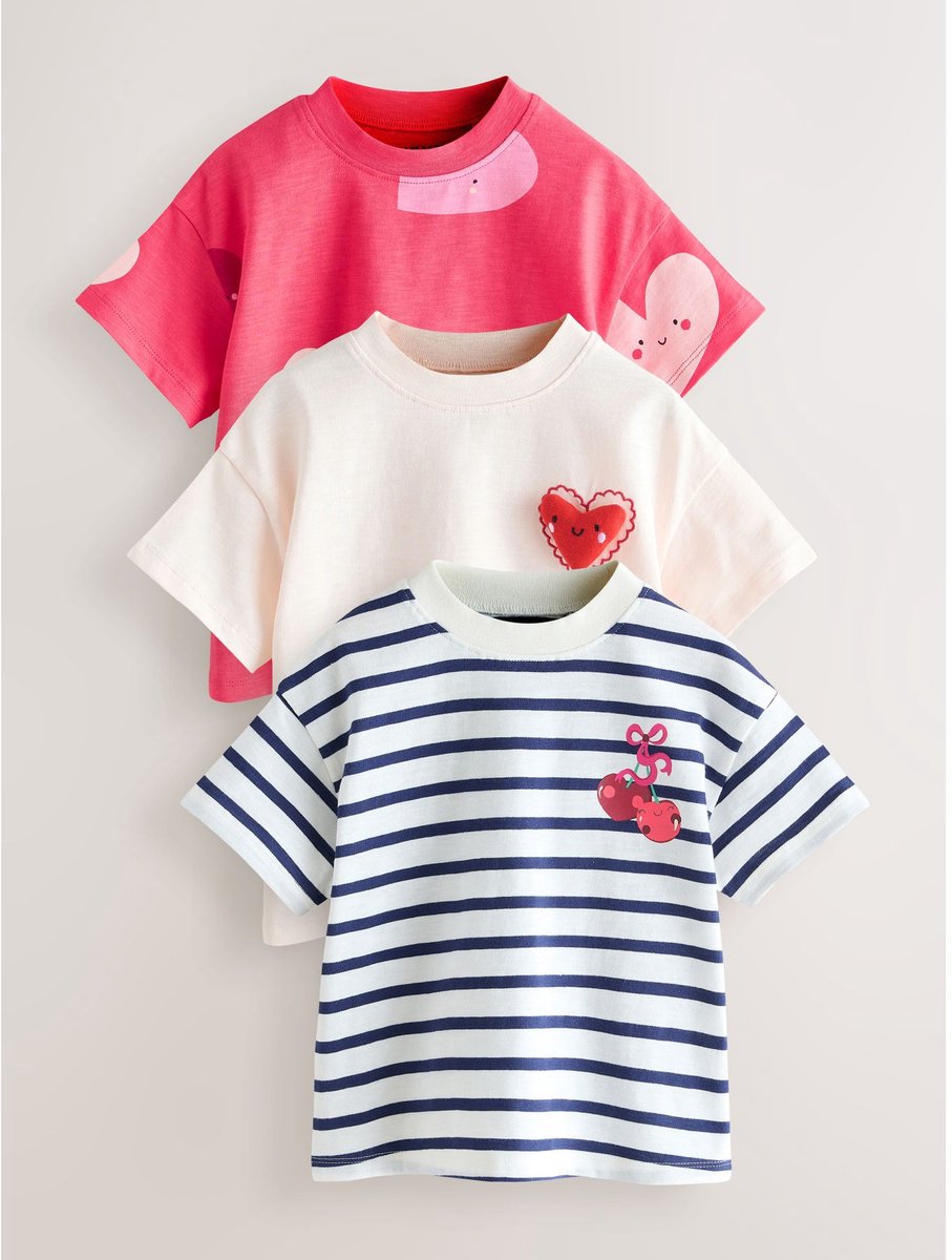 Next - Meisjes - Set van 3 T-shirts - Roze