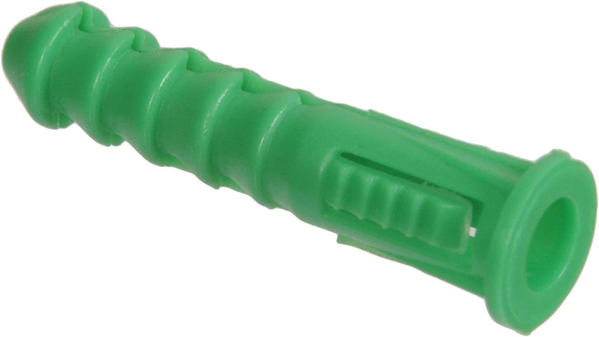 Kunststof Ankers - Pluggen Ribbel - Bevestigen van armaturen - Corrosiebestendig - Pack of 1 - Groen