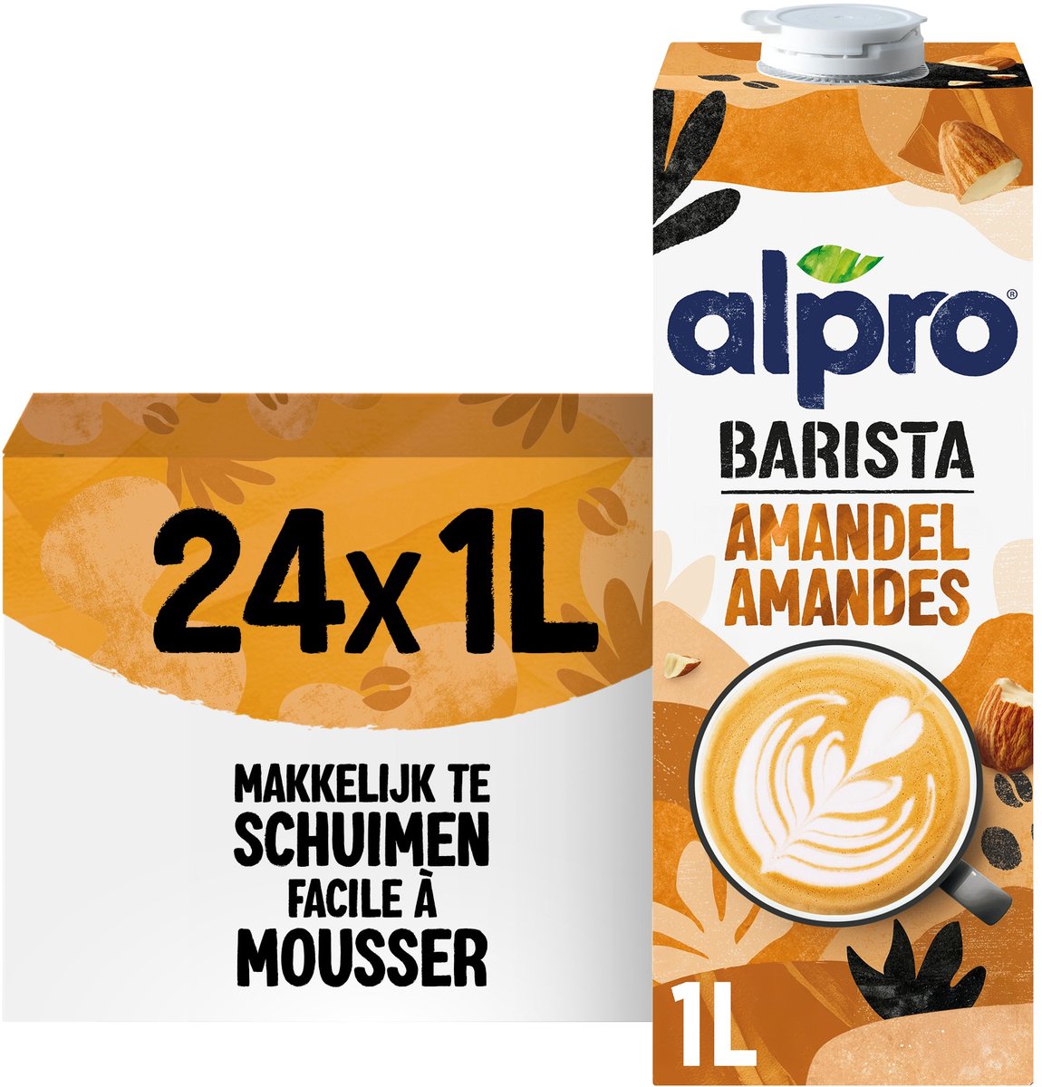 Alpro Barista Amandel - Plantaardige Amandelmelk - Geschikt voor Koffie - Lactosevrij - 24 x 1L