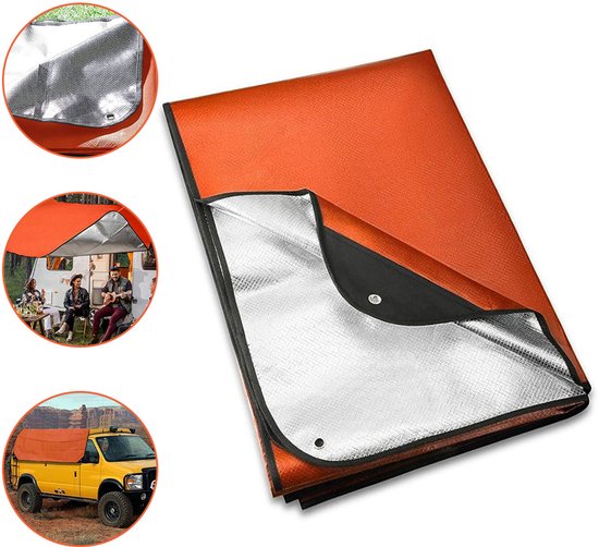 Overlevingsdeken - 1 Stuk - Geïsoleerde Herbruikbare - Survival Gear Bivakzak Deken - Warmte-Isolerende, Reflecterende en Waterdichte Stof - 210*150cm - Oranje