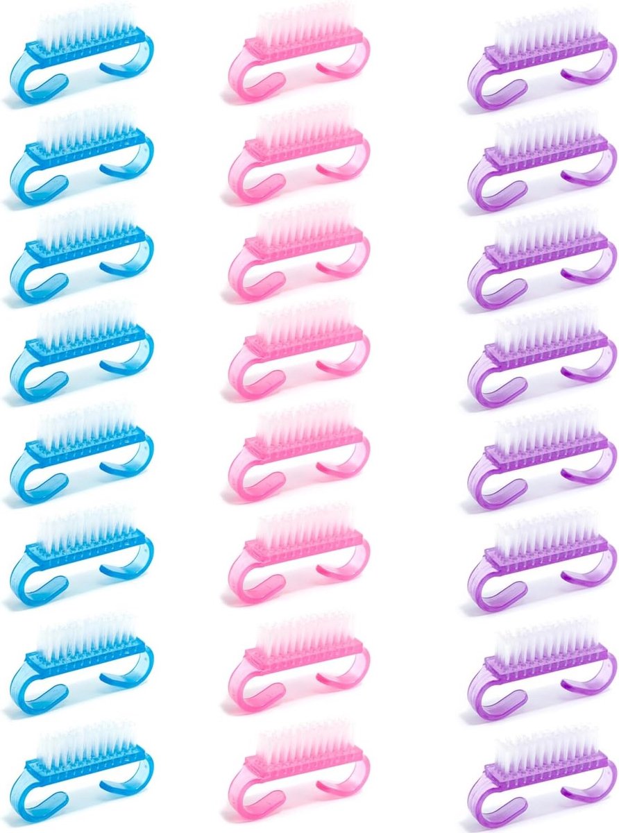 24 Stuks Nagelborstel Set voor Effectieve Nagelreiniging, Manicure en Pedicure, Geschikt voor Thuis en Salon Gebruik