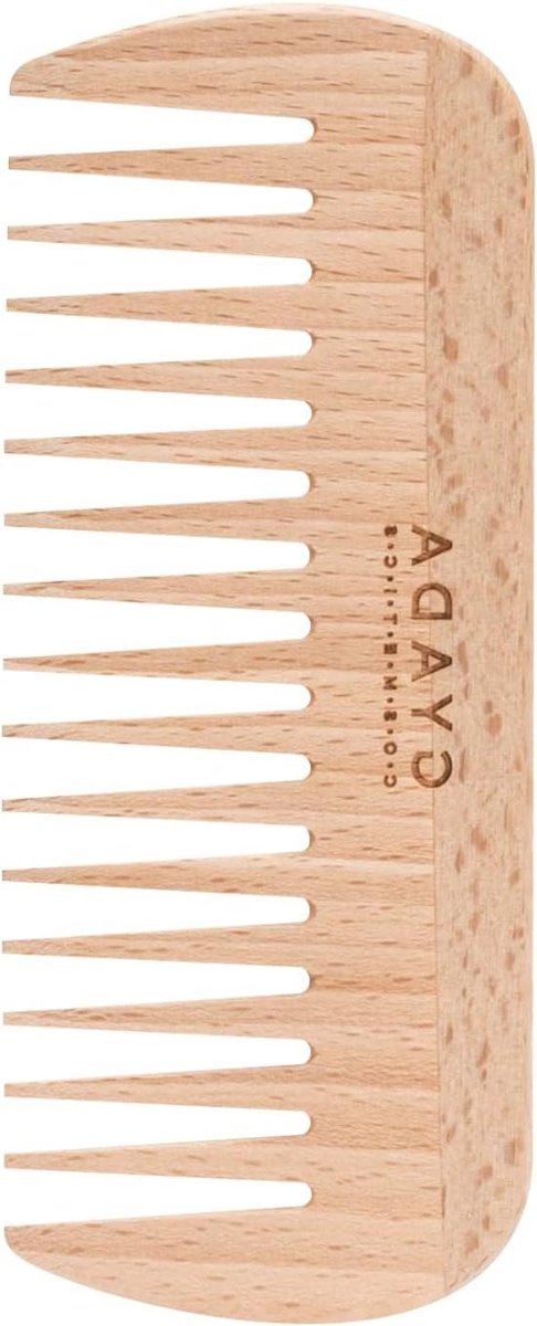 Kam voor Krullend Haar - Afro Kam Ontwarren - Haar Ontklitten - Antistatisch Splintervrij - 18.3 cm - Houtkleur
