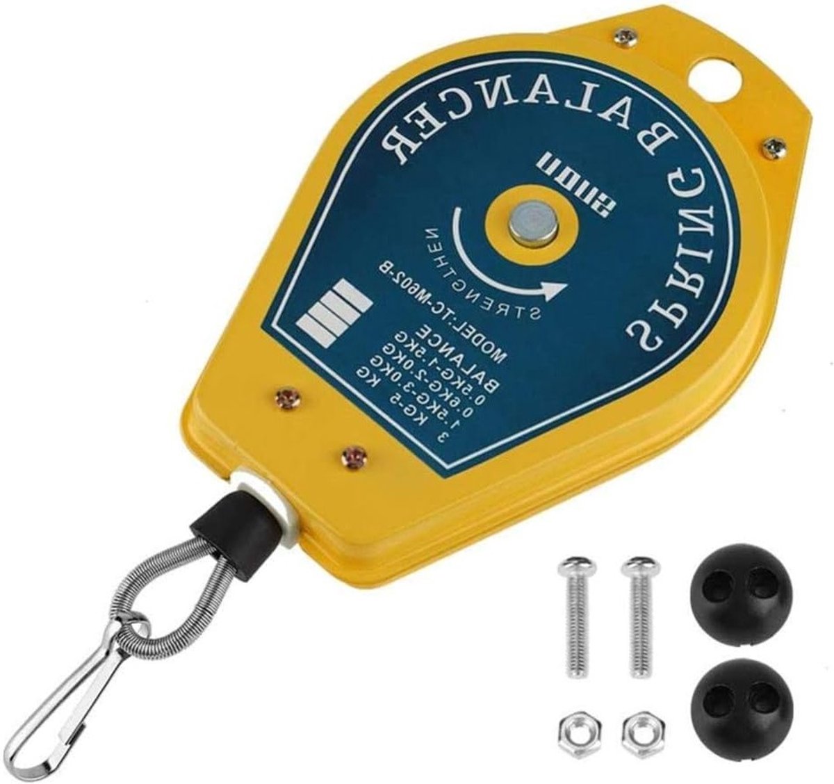 Verstelbare plafondhaak met veerbalancer voor het ophangen van 0.5-1.5 kg - Inclusief accessoires en eenvoudig te installeren
