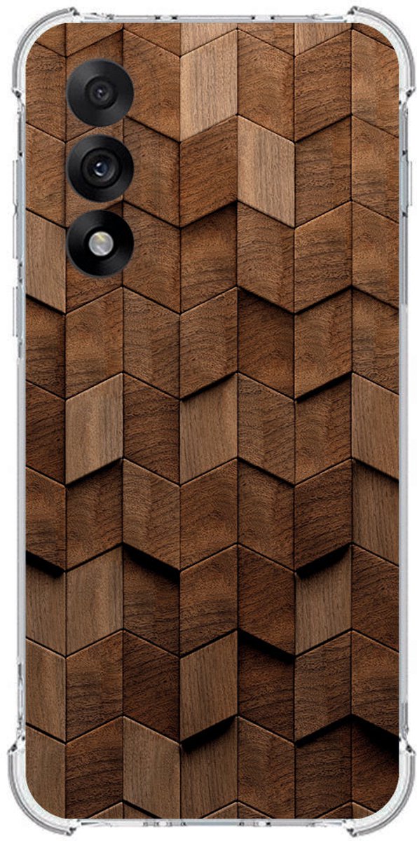 TPU Telefoonhoesje OnePlus Nord 5 - Wooden Cubes schokabsorberende backcover