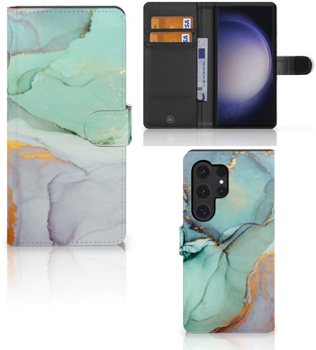 Boekhoesje voor Hoesje voor Samsung Galaxy S24 Ultra Watercolor Mix