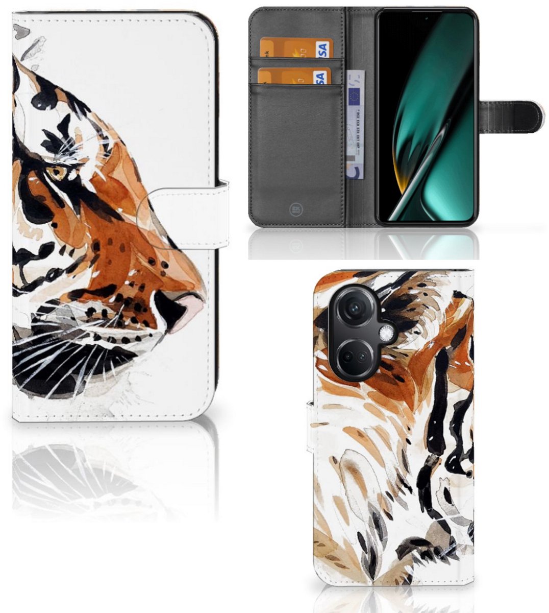 Hoesje OnePlus Nord CE 3 Watercolor Tiger
