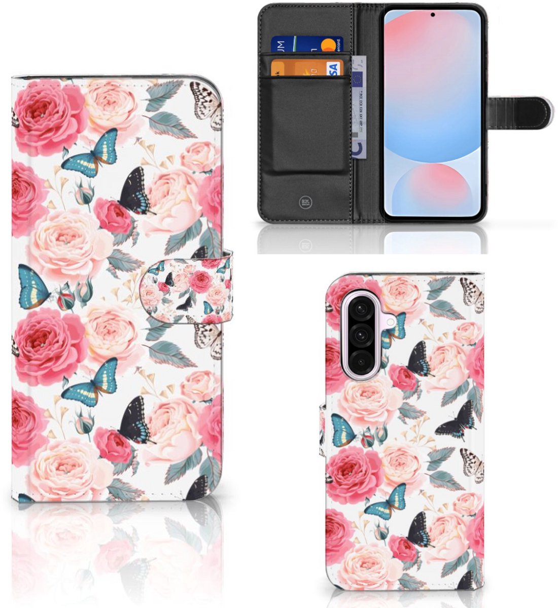 Samsung Galaxy A56 Hoesje Butterfly Roses