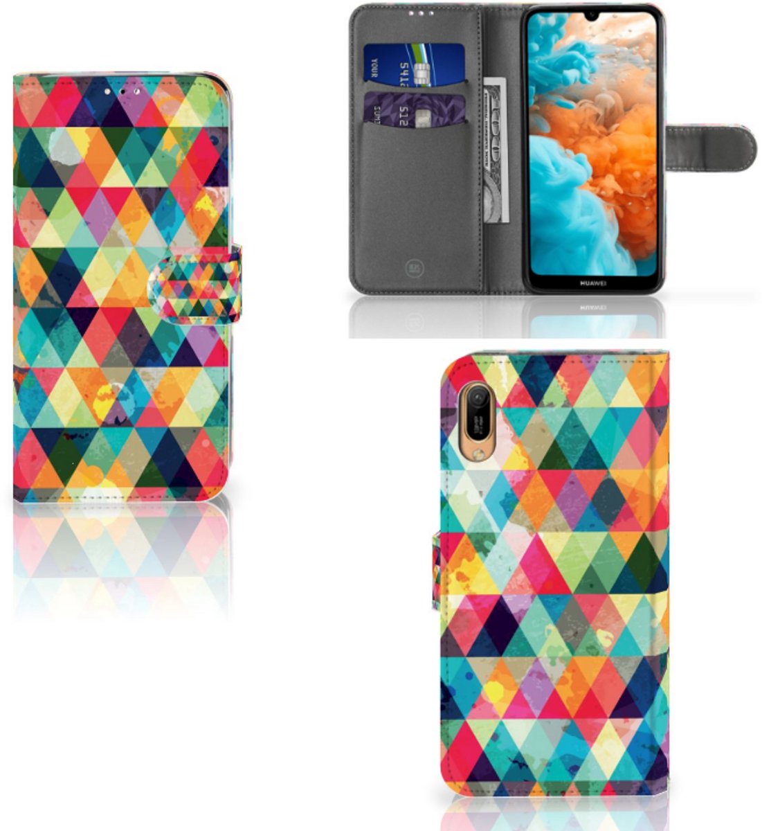 Huawei Y6 (2019) Telefoon Hoesje Geruit