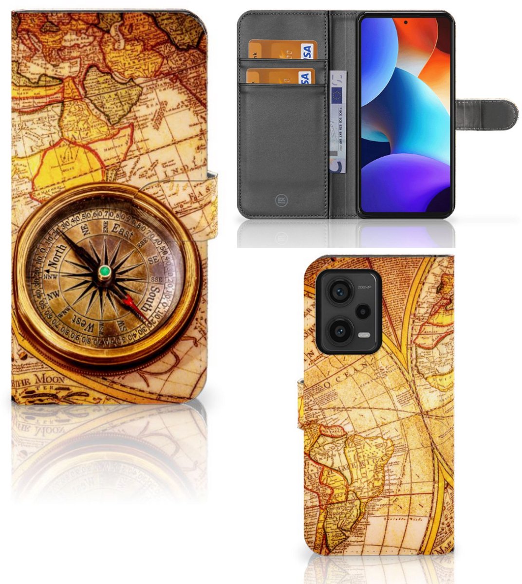 Boekhoesje voor Xiaomi Redmi Note 12 Pro Plus Flip Cover Kompas