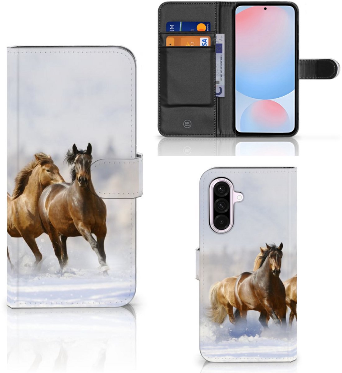 Samsung Galaxy A56 Telefoonhoesje met Pasjes Paarden