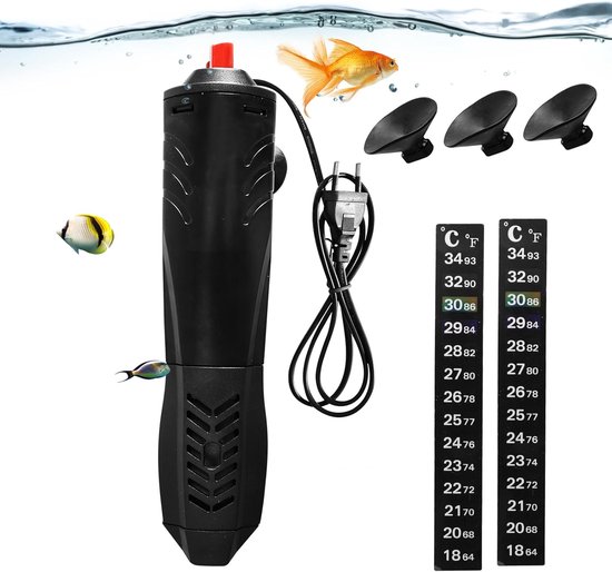 50 W Aquarium Verwarmingsapparaat - 30 Liter - Temperatuurregeling - Verwarmingselement met Zuignappen en ABS Beschermbehuizing voor Aquariums en Vissentanks - PTC Verwarming met T