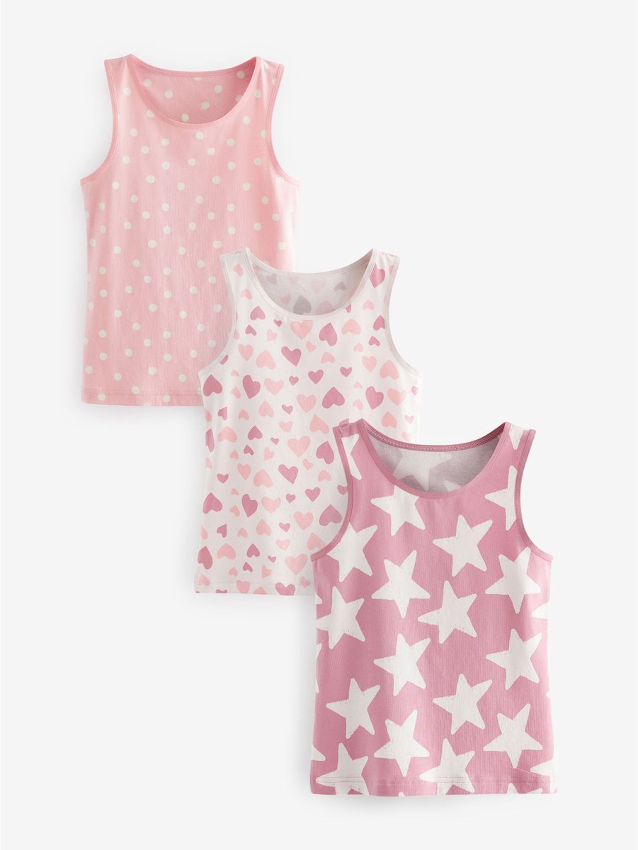 Next - Meisjes - Set van 3 hemdjes met feeënprint - Roze