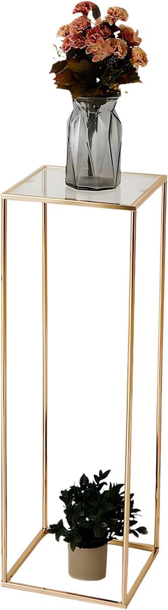 Metalen Bloemenstandaard 4 Stuks 80 cm - Plantenstandaard - Geometrische Vaasstandaards - Voor Feest & Bruiloft - Goud