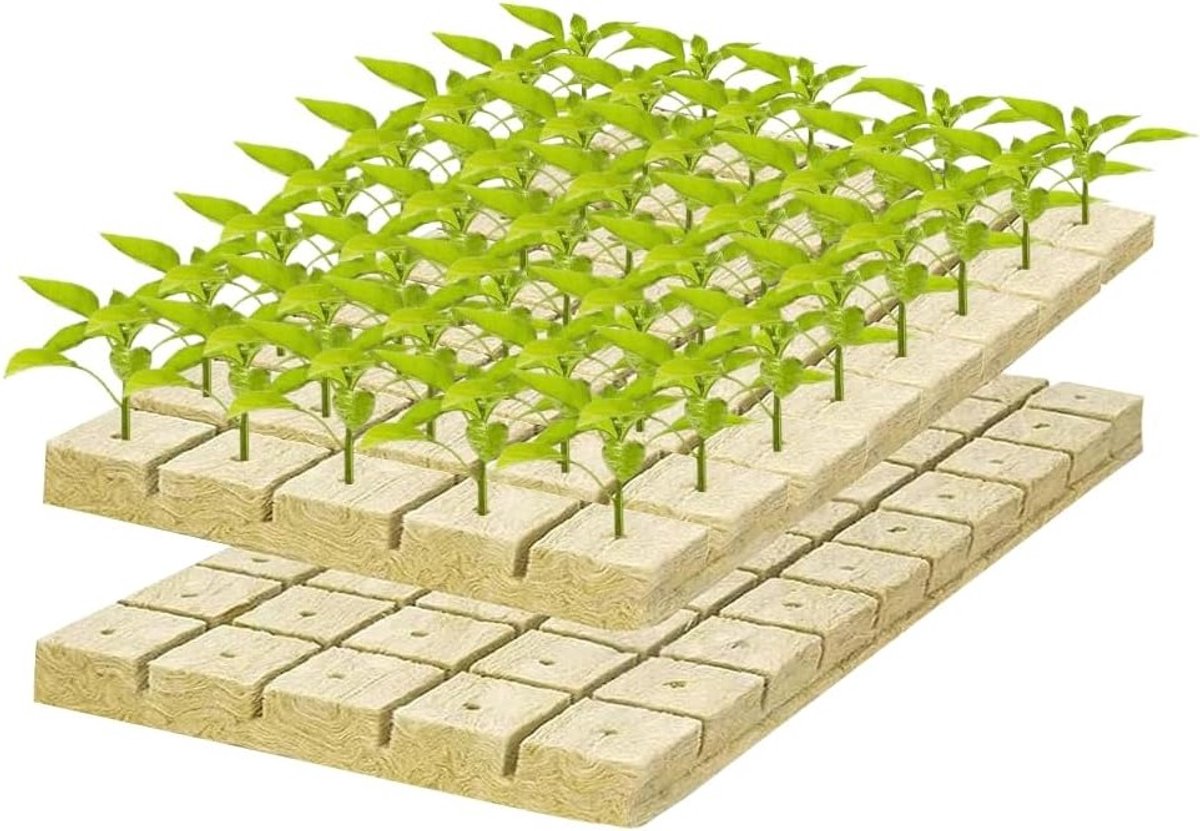 Image of 100 Stuks Steenwol Groeimat, 2.5 x 2.5 x 2.5 cm, Ideaal voor Snijden, Klonen en Vermeerderen, Milieuvriendelijk met Goede Luchtdoorlatendheid