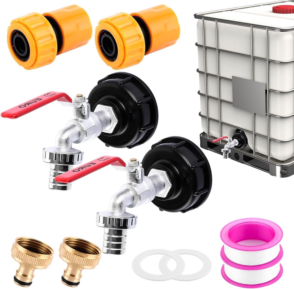 IBC Tank Accessoires 3/4 Inch Tap voor 1000L Wateropslag - Set van 2 Drain Taps voor IBC Containers en Watertanks