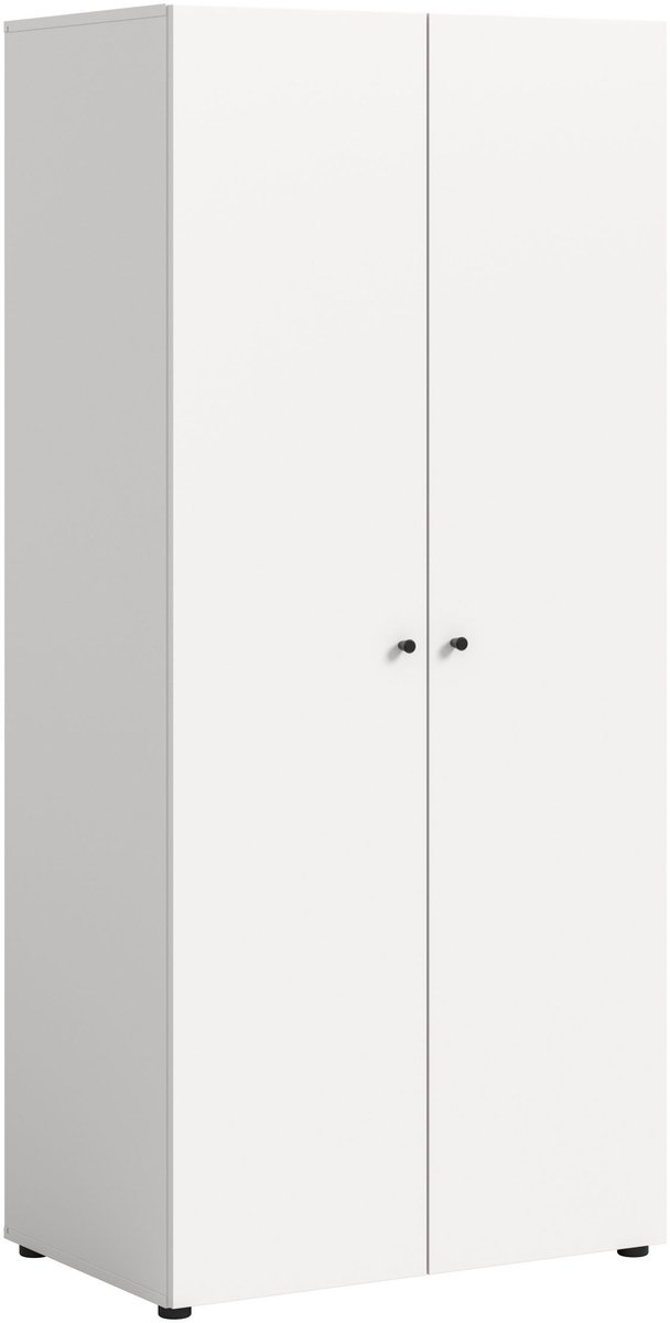 Furnilux Slimme 2-deurs kledingkast in wit - Compacte opbergoplossing voor kleine ruimtes - 80x176x51cm